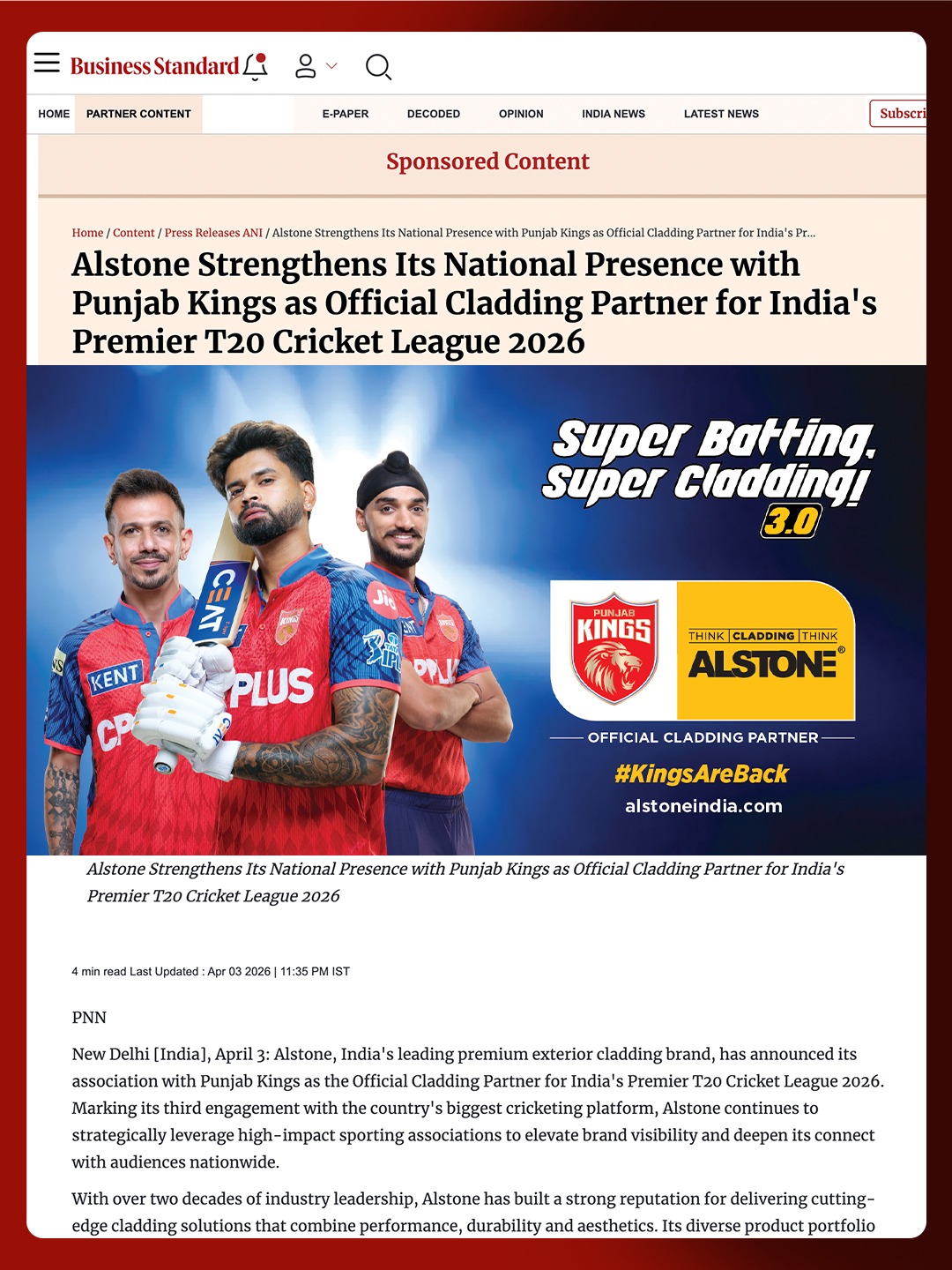 Alstone Alcomb Launch